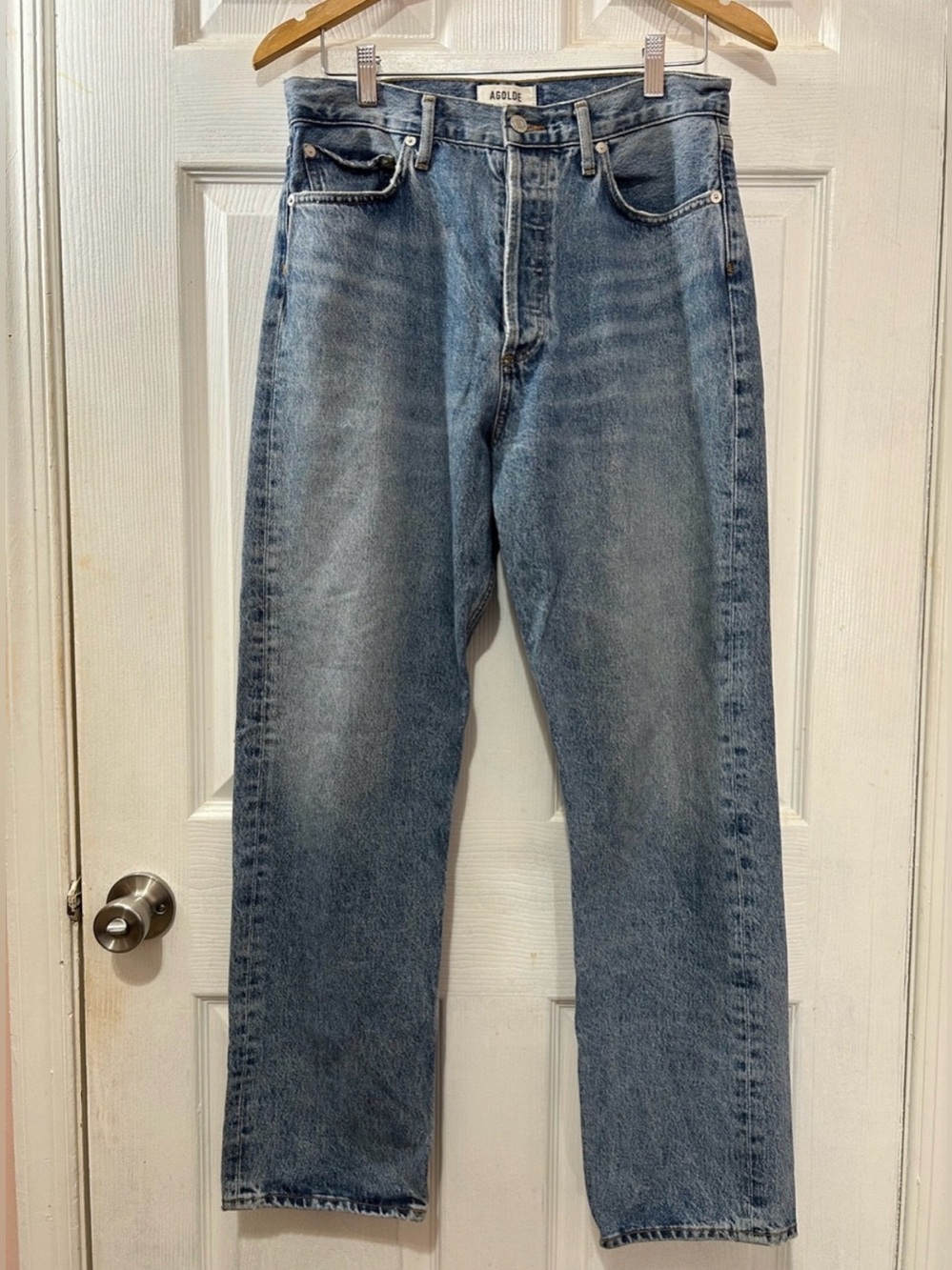 AGOLDE 90’s Straight Leg Jeans Size 28 Medium Wash Denim Button Fly